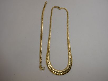1 Collier Or 18kt 11,38g 1 Bracelet Or 18kt...