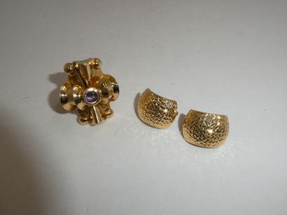 1 Paire boucles Or 18kt 3,24g détériorées...