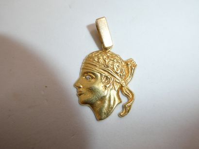 1 Pendentif Or 18kt et pierre 10,21g 