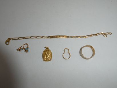 1 Bracelet Or 18kt 4,75g 1 Paire boucles...