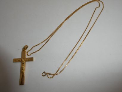 1 Croix Or 18kt 16,25g 1 Chaîne Or 18kt 8,62g...