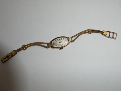 1 Bracelet montre Or 18kt 12,22g cordon et...