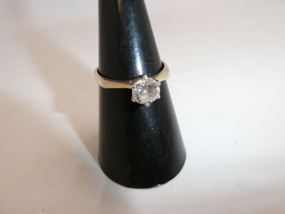 1 Bague Or gris 18kt et diamant 2,67g 