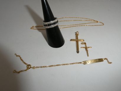 2 Croix Or 18kt 2,26g 1 Bracelet Or 18kt...