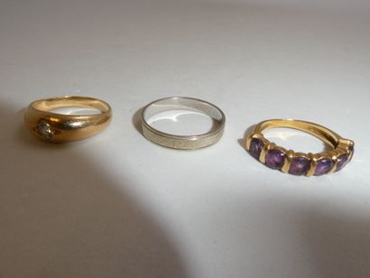 1 Alliance Or gris 18kt 3,13g 1 Bague Or...