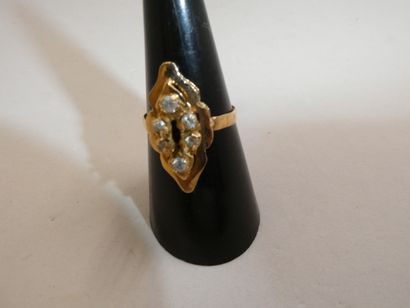 1 Bague Or 18kt et pierres 2,17g détériorée...