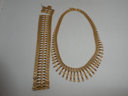 1 Bracelet Or 18kt 35,14g cassé 1 Collier...