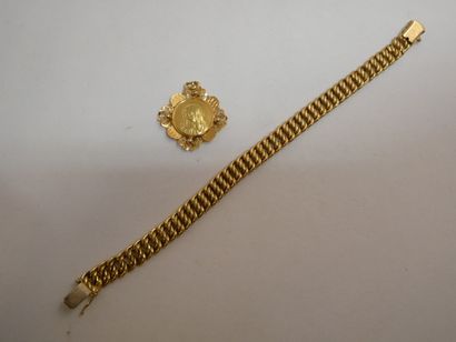 1 Pendentif Or 2 tons 18kt 5,90g 1 Bracelet...