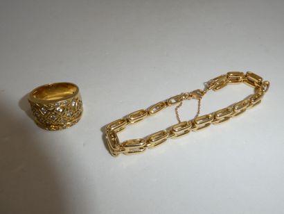 1 Bracelet Or 18kt 13,05g 1 Bague Or 18kt...