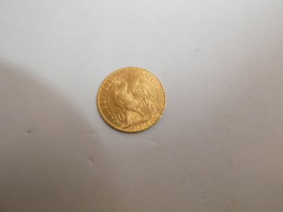 1 Pièce Or 900°/oo 6,45g 20 francs année...