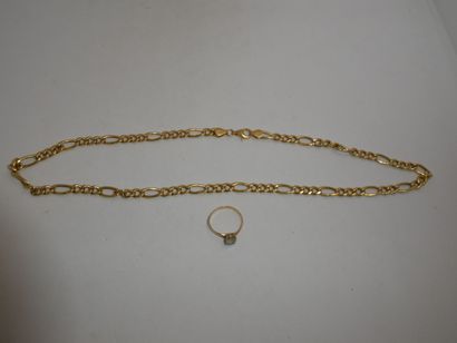 1 Bague Or 18kt et pierre 1,64g 1 Collier...