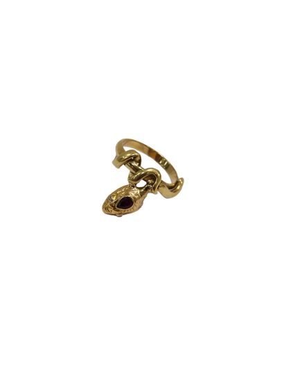 BAGUE serpent en or jaune 750° ornée d'un...