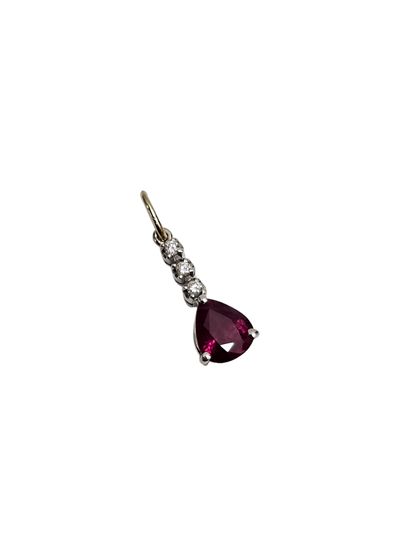 PENDENTIF en or gris 750° ornée d'une ligne...