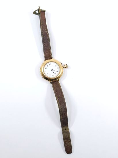 MONTRE bracelet, boitier rond à gousset 
Poids...
