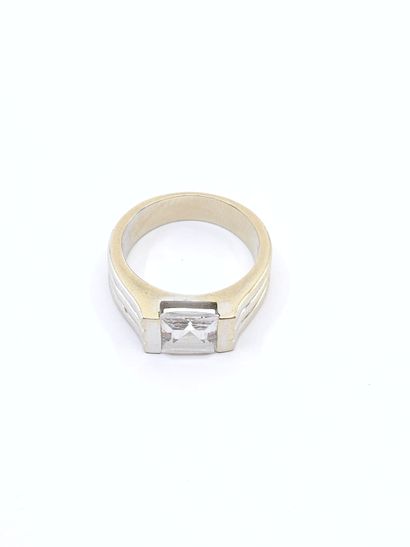 CHEVALIERE RING in 750° white gold set with...