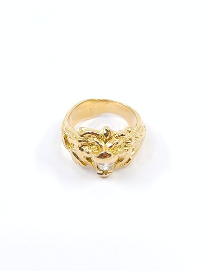 IMPORTANTE BAGUE en or jaune 750° ornée d'un...