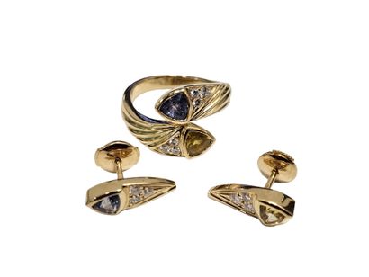 DEMI-PARURE en or jaune 750° comprenant :...