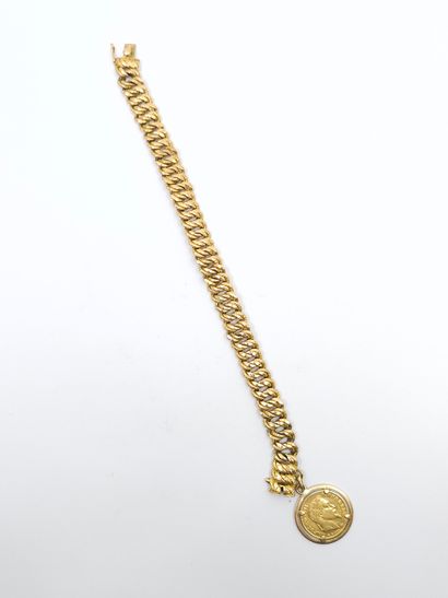 BRACELET maille américaine en or jaune 750°...
