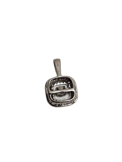 PENDANT in 585° white gold paved with two...