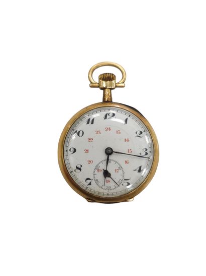 MONTRE DE GOUSSET en or jaune 750°, double...