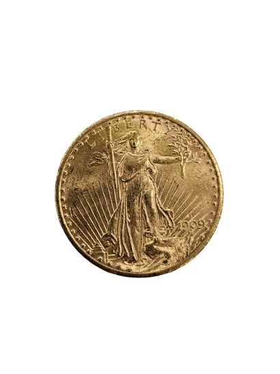 PIECE de 20 dollars Or
1909
Poids: 33,4g