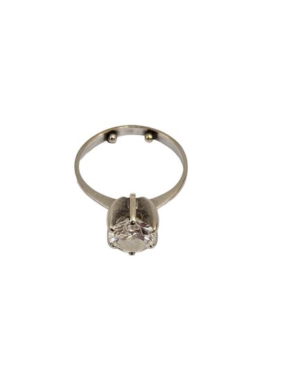 BAGUE solitaire en or gris 750° ornée d'un...