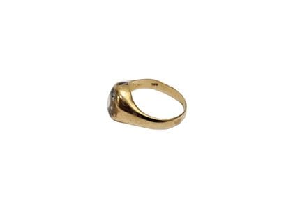 BAGUE en or jaune 750° sertie d'une aigue...