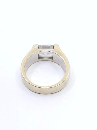 CHEVALIERE RING in 750° white gold set with...