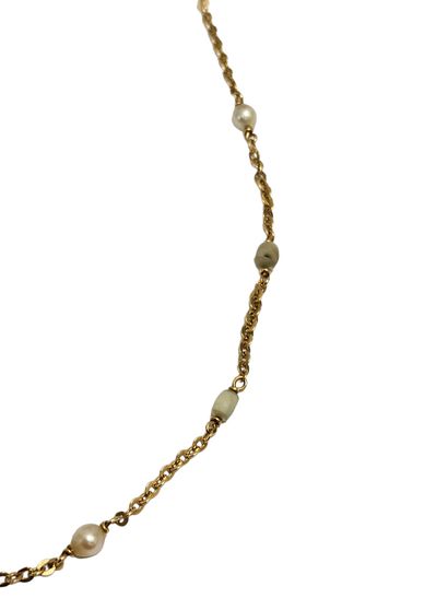 COLLIER MARSEILLAIS en or jaune 750° et perles...
