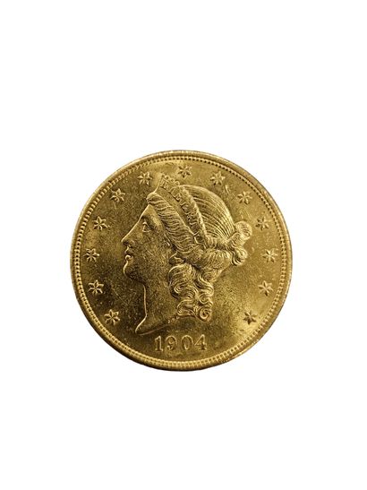 PIECE de 20 dollars Or
1904
Poids: 33,4g