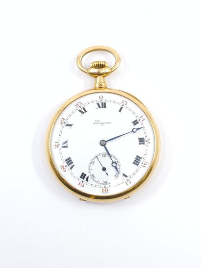 LONGINES 
Montre de gousset en or jaune 750°,...