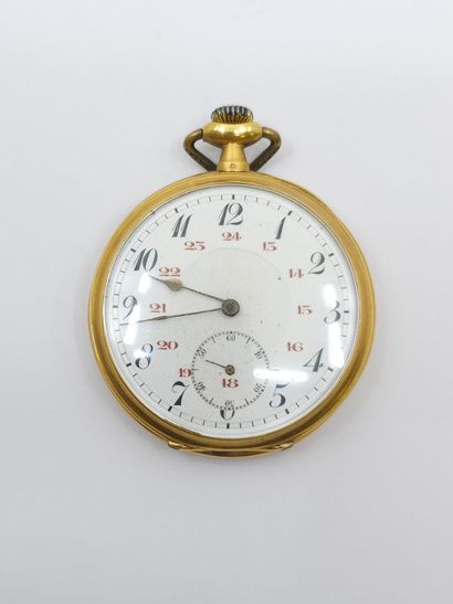 MONTRE DE GOUSSET en or jaune 750° , double...