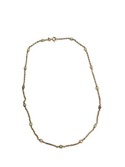 COLLIER MARSEILLAIS en or jaune 750° et perles...