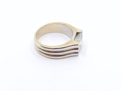 CHEVALIERE RING in 750° white gold set with...