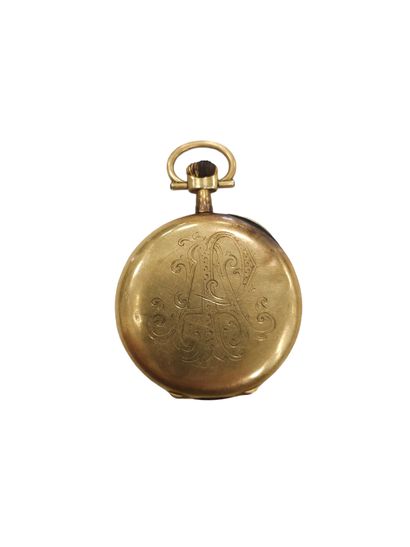 MONTRE DE GOUSSET en or jaune 750°, double...