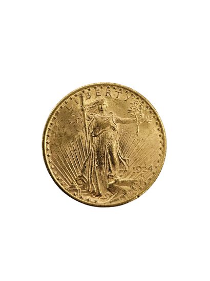 PIECE de 20 dollars Or
1924
Poids: 33,4g