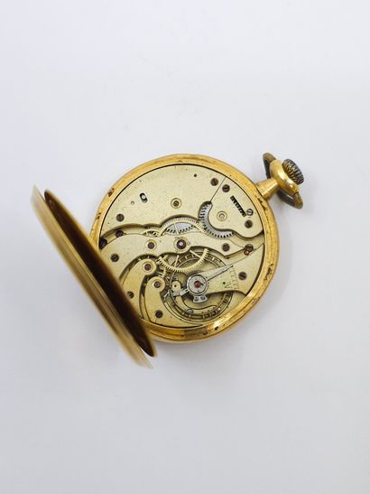 MONTRE DE GOUSSET en or jaune 750° , double...