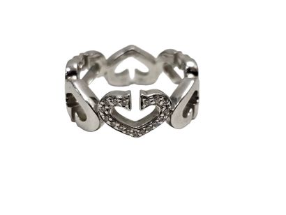 CARTIER 
Alliance cœur en or gris 750° et...