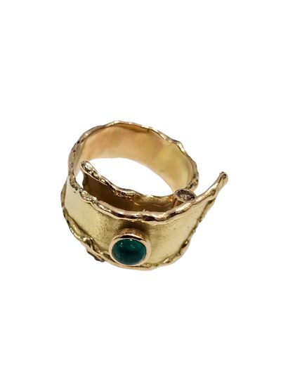 Yellow gold 750° wrap-around ring set with...