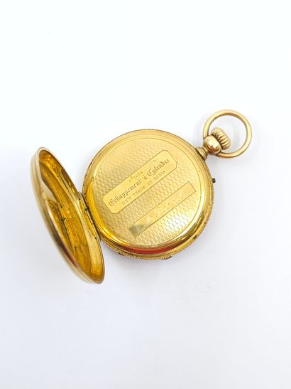 MONTRE DE GOUSSET en or jaune 750°, double...