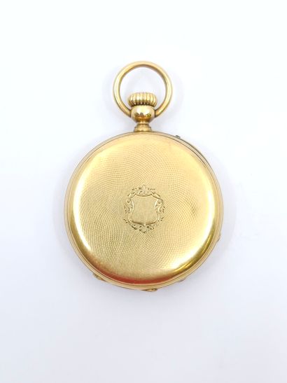 MONTRE DE GOUSSET en or jaune 750°, double...