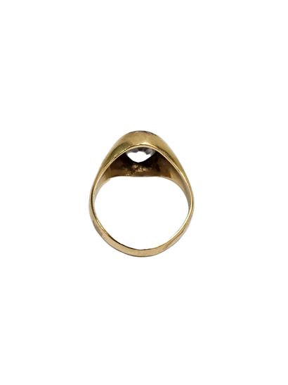 BAGUE en or jaune 750° sertie d'une aigue...