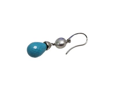 PAIRE de pendants d'oreilles en or gris 750°...