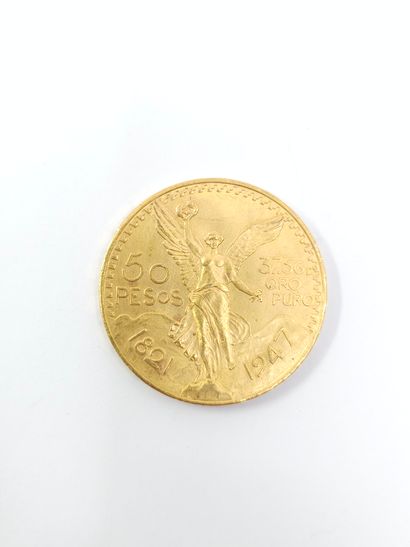 PIECE de 50 pesos en or 
1821/1947
Poids...