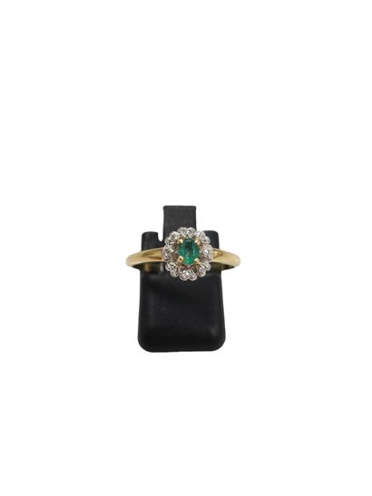 FRENCH WORK
Daisy ring in 750° yellow gold...