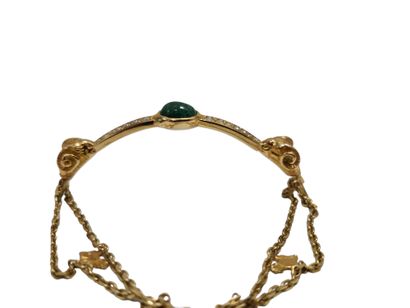 BRACELET en or jaune 750°, une partie en...