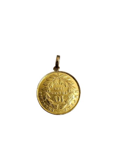 PIECE de 10 francs or Napoleon montée en...