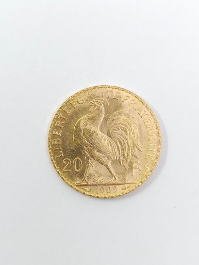 PIECE de 20 francs or au coq 1909
Poids :...