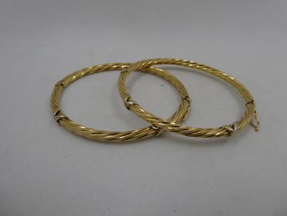 2 Bracelets 2-tone 18kt gold 16.05g