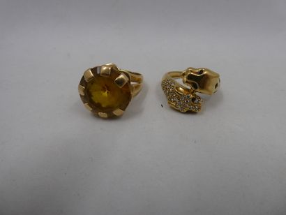 1 Ring Gold 18kt diamonds and stones 8,84g...